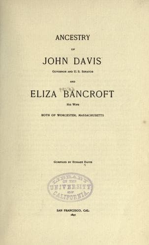 Tapa de Ancestry of John Davis