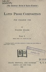 Tapa de Latin prose composition