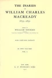 Tapa de The diaries of William Charles Macready, 1833-1851