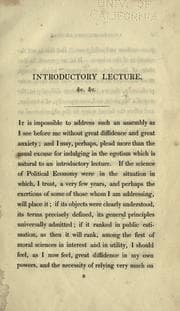 Tapa de An introductory lecture on political economy
