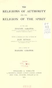 Tapa de The religions of authority and the religion of the spirit
