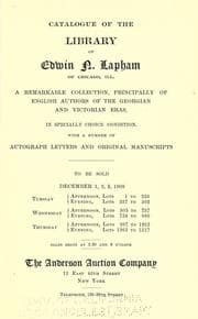 Tapa de Catalogue of the library of Edwin N. Lapham ..