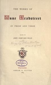Tapa de The works of Anne Bradstreet
