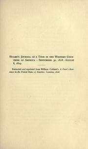 Tapa de Hulme's Journal of a tour in the western countries of America
