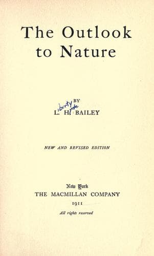 Tapa de The outlook to nature