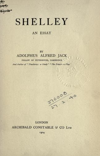 Tapa de Shelley, an essay.