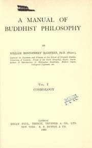 Tapa de A manual of Buddhist philosophy