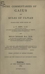 Tapa de Commentaries; and Rules of Ulpian