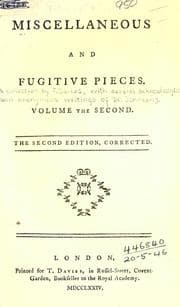 Tapa de Miscellaneous and fugitive pieces