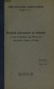 Tapa de English literature in schools