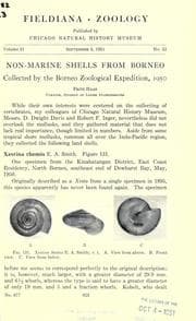 Tapa de Non-marine shells from Borneo, collected by the Borneo Zoological expedition, 1950
