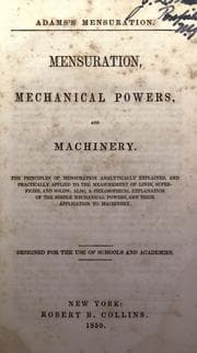 Tapa de Mensuration, mechanical powers and machinery