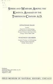 Tapa de Stress and warfare among the Kayenta Anasazi of the thirteenth century A.D