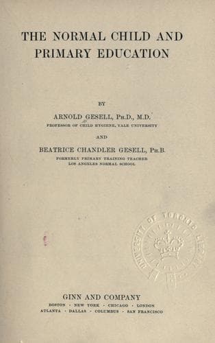 Tapa de The normal child and primary education