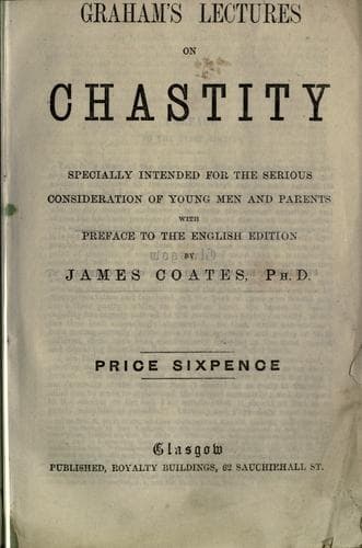 Tapa de Graham's lectures on chastity