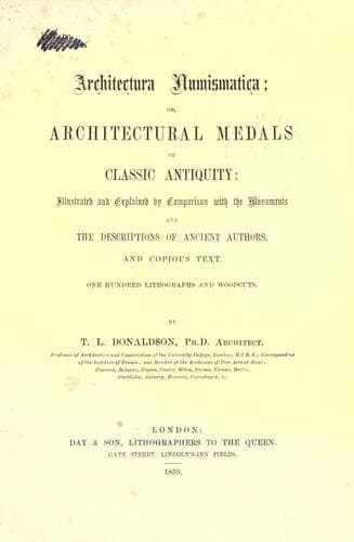 Tapa de Architectura numismatica