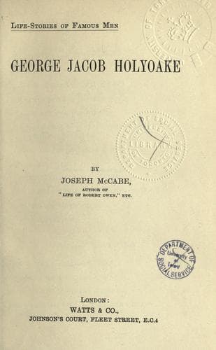 Tapa de George Jacob Holyoake