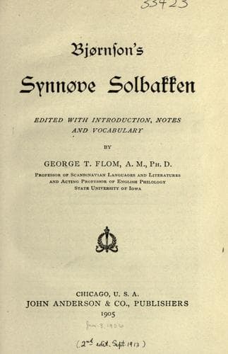Tapa de Bj℗ørnson's Synn℗øve Solbak