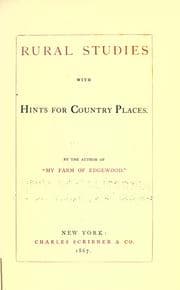 Tapa de Rural studies, with hints for country places