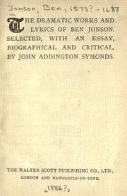 Tapa de The dramatic works and lyrics of Ben Jonson