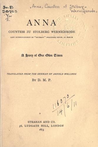 Tapa de Anna, Countess zu Stolberg Wernigerode