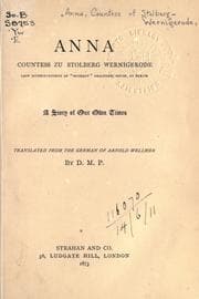 Tapa de Anna, Countess zu Stolberg Wernigerode