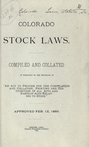 Tapa de Colorado stock laws.