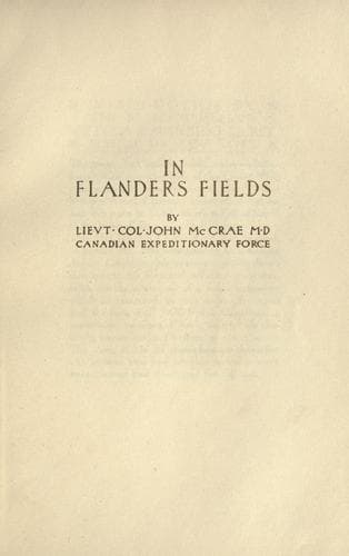Tapa de In Flanders fields.