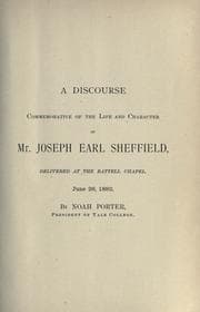 Tapa de A discourse commemorative of the life and character of Mr. Joseph Earl Sheffield