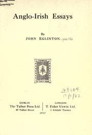 Tapa de Anglo-Irish essays by John Eglinton