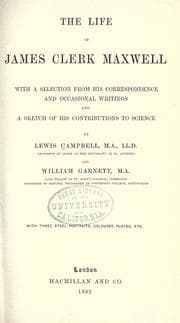 Tapa de The life of James Clerk Maxwell
