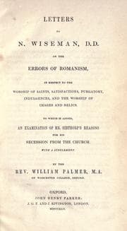 Tapa de Letters to N. Wiseman, D.D. on the errors of Romanism
