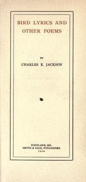 Tapa de Bird lyrics and other poems