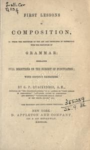 Tapa de First lessons in composition