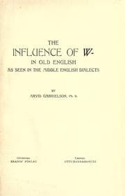 Tapa de The influence of w- in Old English as seen in the Middle English dialects