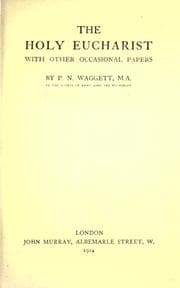 Tapa de The Holy Eucharist with other occasional papers