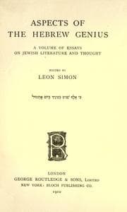 Tapa de Aspects of the Hebrew genius