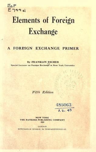 Tapa de Elements of foreign exchange