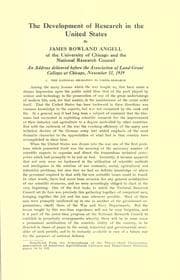 Tapa de The development of research in the United States