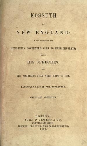 Tapa de Kossuth in New England