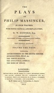 Tapa de The plays of Philip Massinger