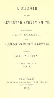 Tapa de A memoir of the Reverend Sydney Smith