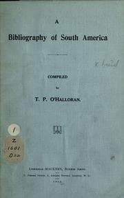 Tapa de A bibliography of South America
