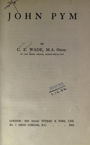 Tapa de John Pym