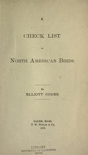 Tapa de A check list of North American birds