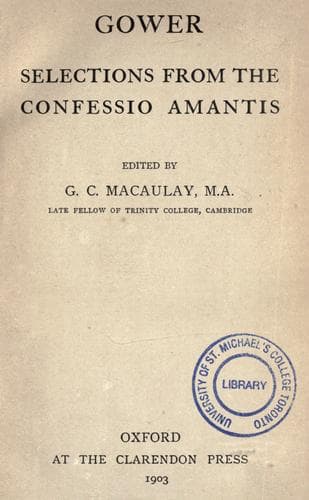 Tapa de Confessio amantis