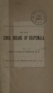 Tapa de On the Xinca Indians of Guatemala