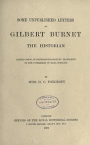 Tapa de Some unpublished letters of Gilbert Burnet, the historian