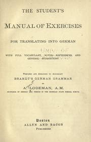 Tapa de The student's manual of exercises for translating into German