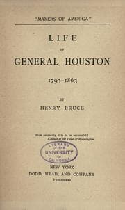 Tapa de Life of General Houston, 1793-1863